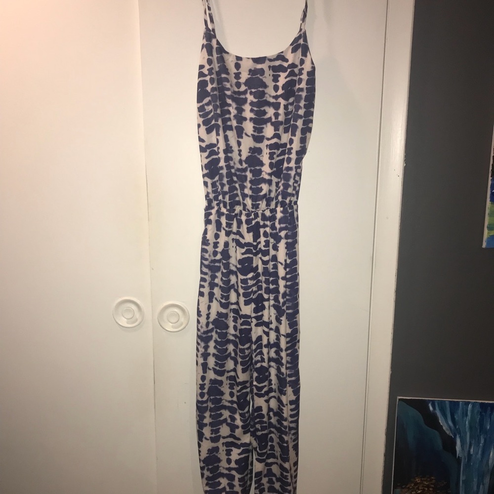 Blue and white jumpsuit
